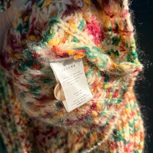 Sezane Emile Cardigan in multicolor yellow green - Picture 6 of 6